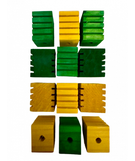 Parrot-Supplies Groovy Blocks Medium - Parrot Toy Making Parts - Pack of 12 Parrot-Supplies Groovy Blocks Medium - Parrot Toy Making Parts - Pack of 12